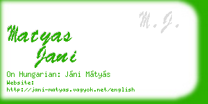 matyas jani business card